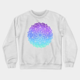 Purple-Blue Digital Mandala Crewneck Sweatshirt